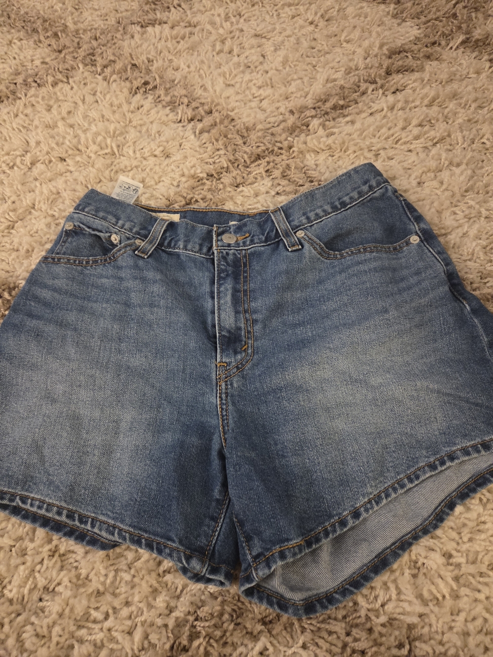 Levi's Medium Blue High-Rise Denim Shorts